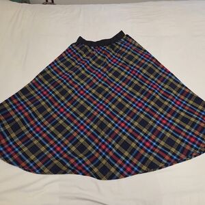 Agnes B. Colorful Checkered A-Line Skirt